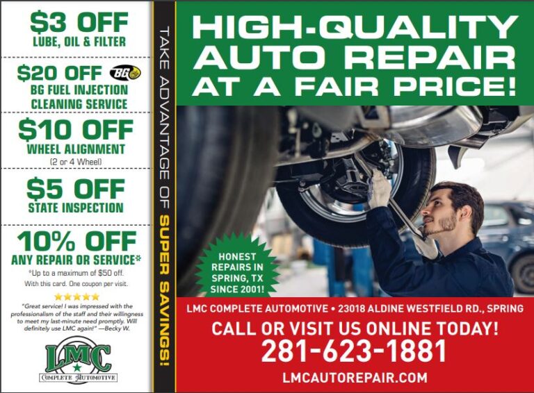 Auto Repair Coupons Spring - LMC Complete Automotive