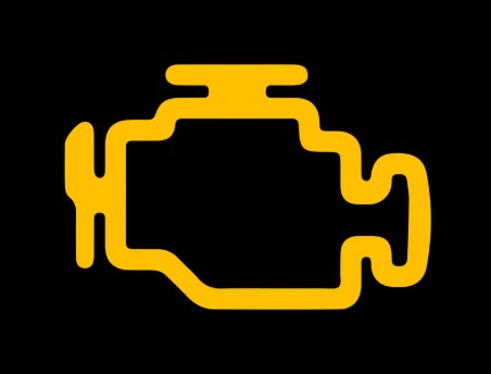 Check engine light on dashboard